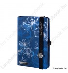Sparkling Flowers kék/fekete A/6 jegyzetfüzet, sima