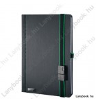 DS Tucson USB  fekete/fekete-zöld A/5 jegyzetfüzet, négyzethálós
