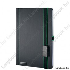 DS Tucson USB  fekete/fekete-zöld A/5 jegyzetfüzet, sima